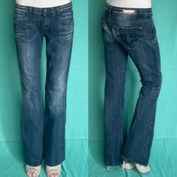 Re-rock for Express size 4 regular boot cut jeans - Picture 8 of 17